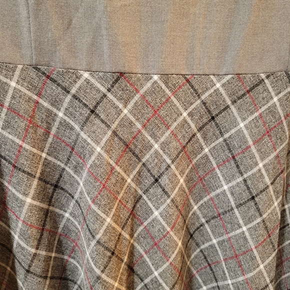 Danny & Nicole gray tartan plaid maxi dress 14 - Picture 3 of 8